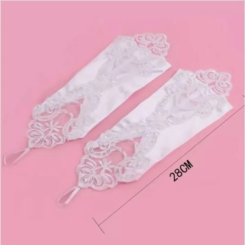 Pearl lace Bridal glove Wedding Prom Party Costume